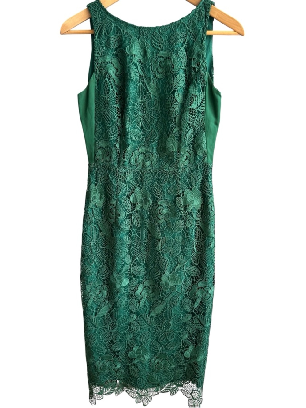 Massimo Dutti Emerald Green Lace Dress 4 Forestcore Wedding Guest Cocktail Midi